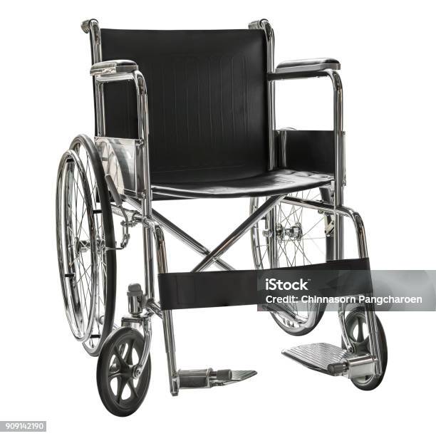 Wheelchair Isolated Stock Photo - Download Image Now - Wheelchair, Cut Out, No People