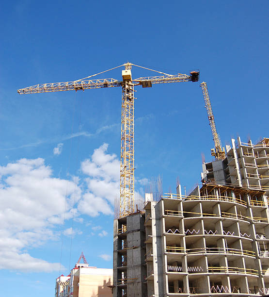 istock Tower crane and house-building 90914612