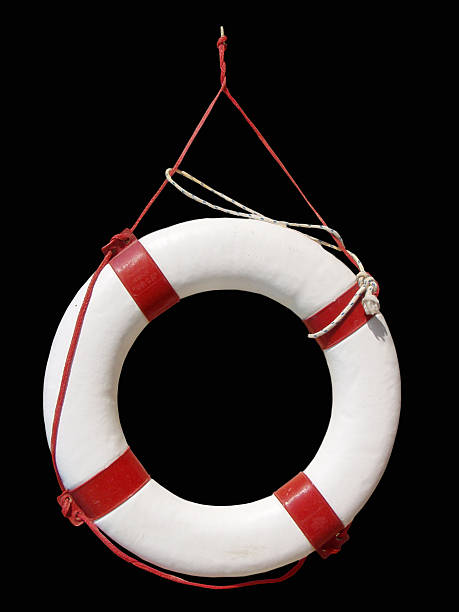 istock Life buoy on black 90914760