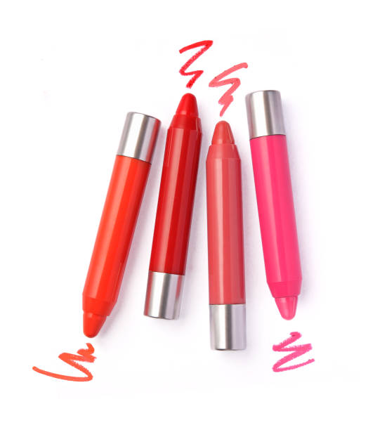 Lipstick pencil and stroke stock photo