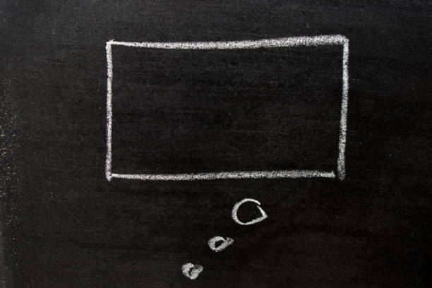 istock White color chalk hand drawing as speech bubble shape on black board background 909150948