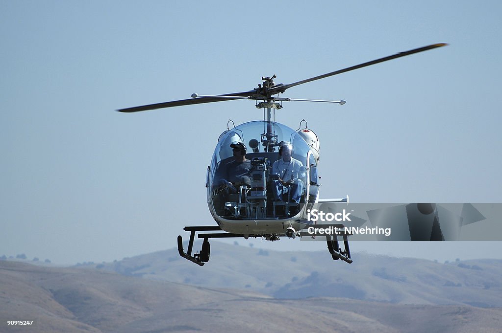 Goldfischglas canopy Hubschrauber Bell 47 g landing - Lizenzfrei Cockpit Stock-Foto