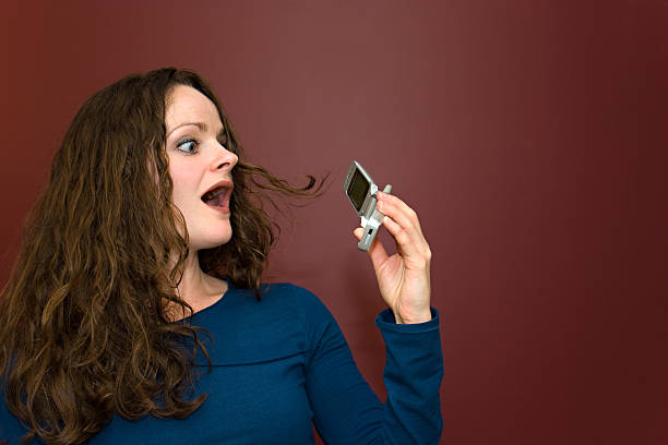 Surprising Phone Talk stock photo