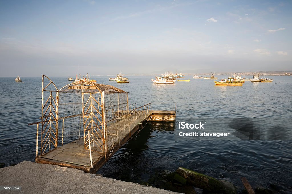 Coquimbo Fischereiflotte, Chile - Lizenzfrei Anlegestelle Stock-Foto