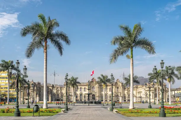 Photo of The Government Palace of Peru at Plaza Mayor in Lima city.