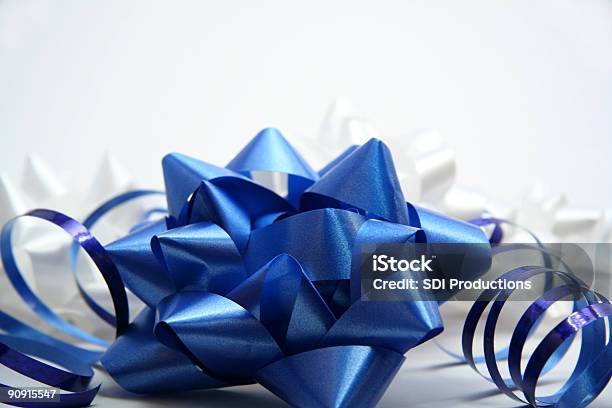 Blue And White Bows Stock Photo - Download Image Now - Hanukkah, Christmas, Happiness
