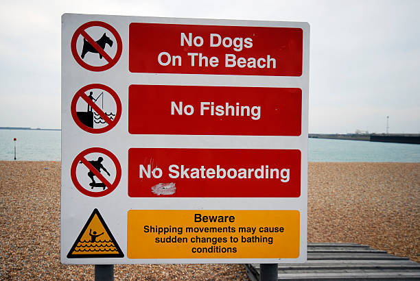 istock No dogs on the beach sign 90916107
