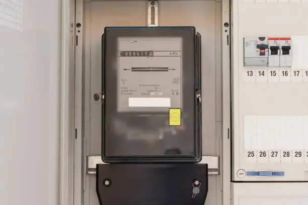 An electric meter, measuring energy consumption