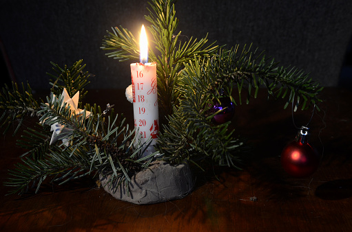 Closeup on a retrostyle decorated Christmad tree