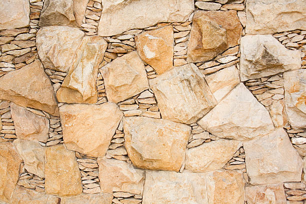 istock Close up beige stonewall 90916920