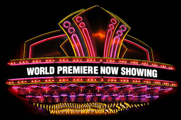 movie theatre marquee stock photo