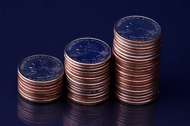 Three Quarter Stacks stock photo