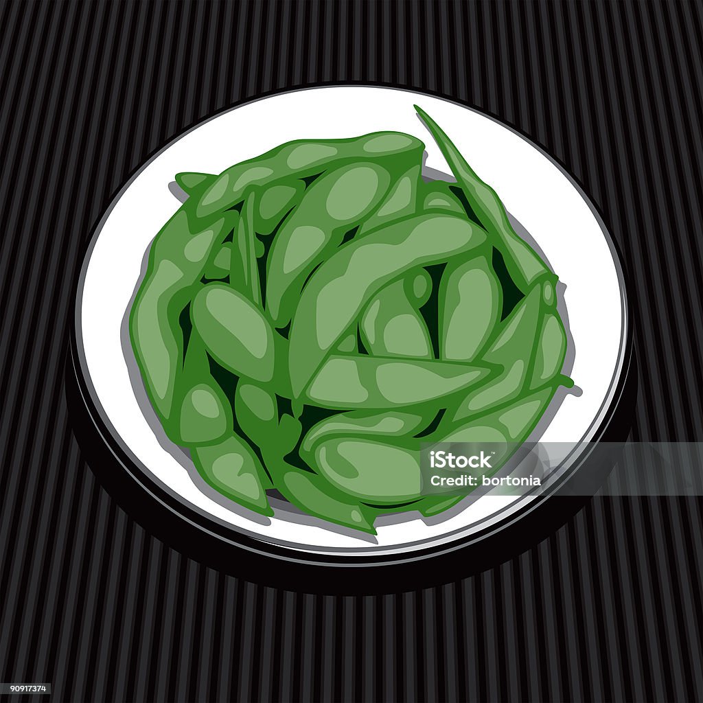 Зелёный соевый боб (соевых бобов - Стоковые иллюстрации Без людей роялти-фри