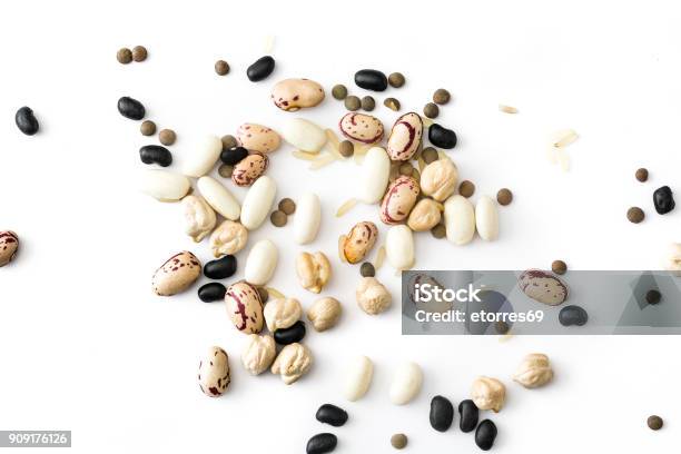 Assorted Legumes Stock Photo - Download Image Now - Bean, Cut Out, Cereal Plant