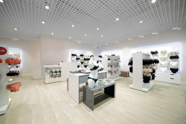 istock interior of bright underwear shop 909176430