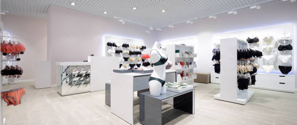 istock interior of bright underwear shop 909176880