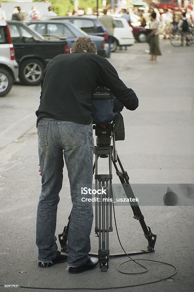 cameraman bianco - Foto stock royalty-free di Bobina di pellicola