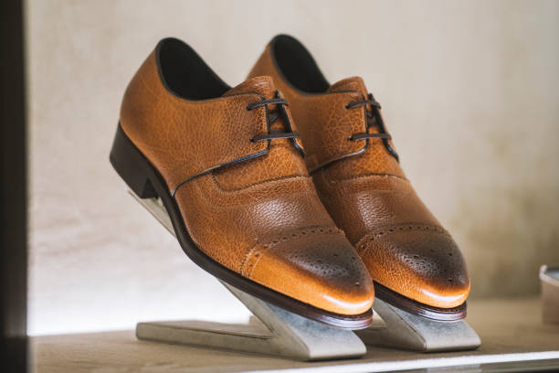 istock Men shoes in a store 909179506