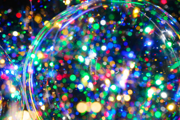istock LED transparent balloon with multi-colored luminous garland 909179816
