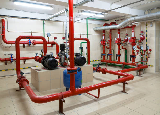 istock Industrial fire sprinkler station 909180534