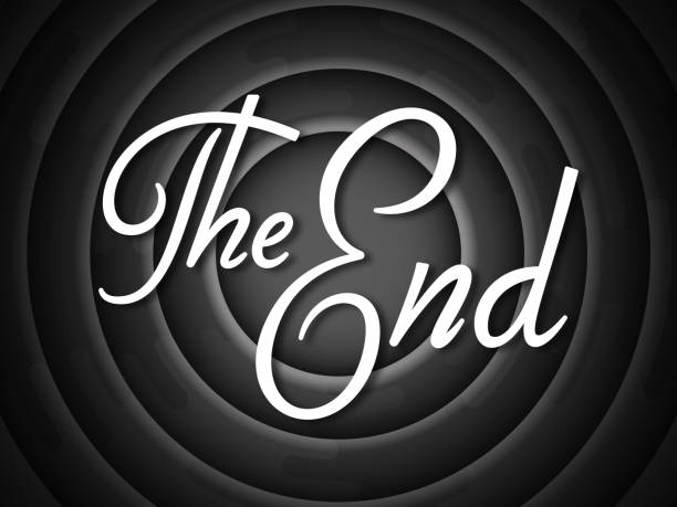 The End The end screen credits circle concept. hollywood stock illustrations