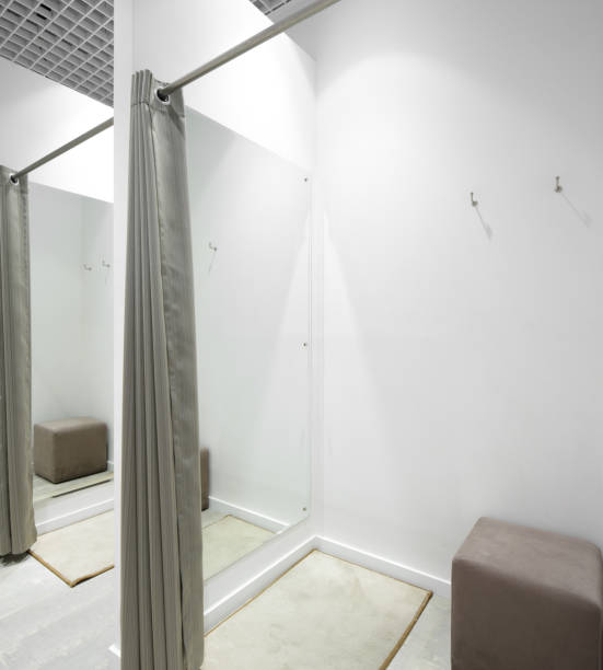 istock interior of dressing room at cloth store 909183460