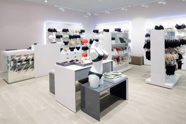 istock interior of bright underwear shop 909184680