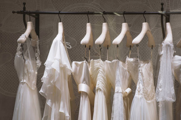 istock Luxury wedding dresses in a store in Milan 909191136