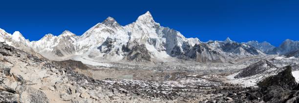 istock Mount Everest with beautiful blue sky and Khumbu Glacier 909192548