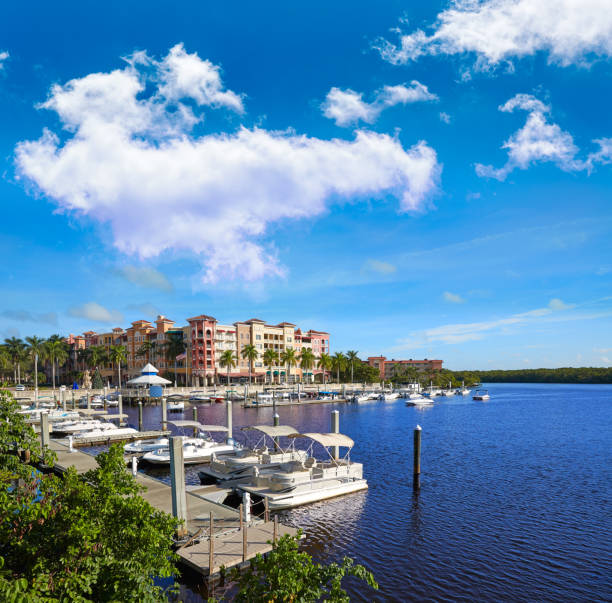 Naples Bay marina in florida USA