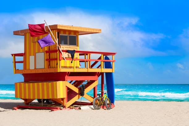 istock Miami beach baywatch tower South beach Florida 909196982
