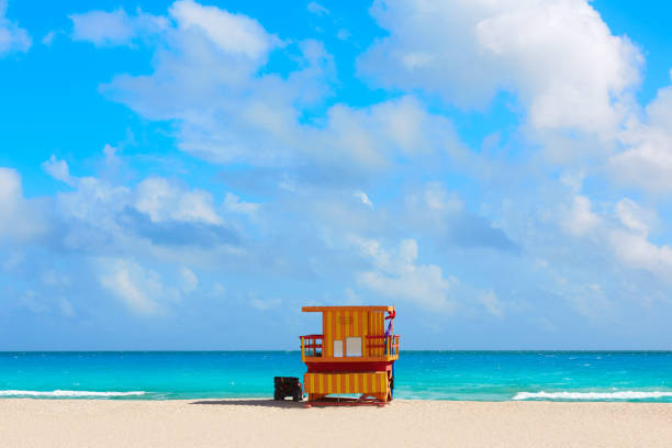 Miami beach baywatch tower in south beach of Florida USA
