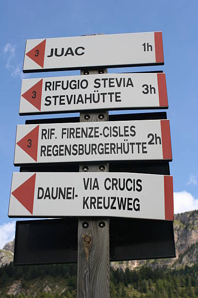 istock Footpaths Dolomiti's Sign, Italian Alps 90920206