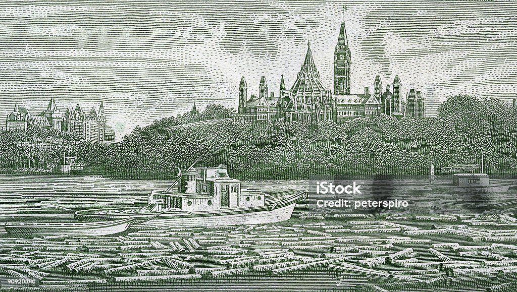 Parlament und den Ottawa River - Lizenzfrei Forstwirtschaft Stock-Foto