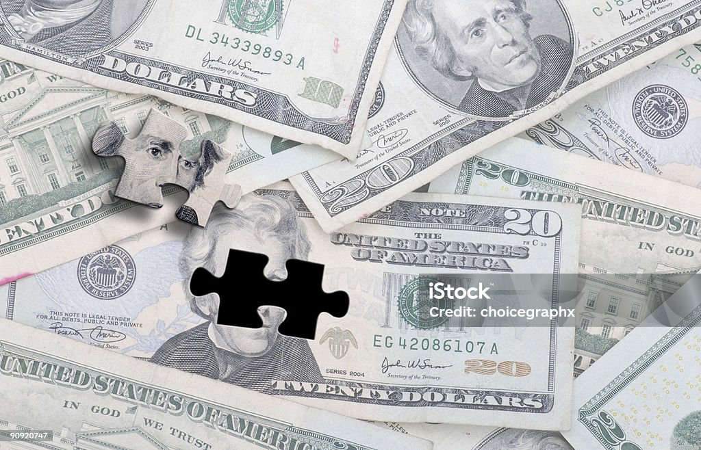 Piece of the Puzzle – Making Money  401k - Single Word Stock Photo