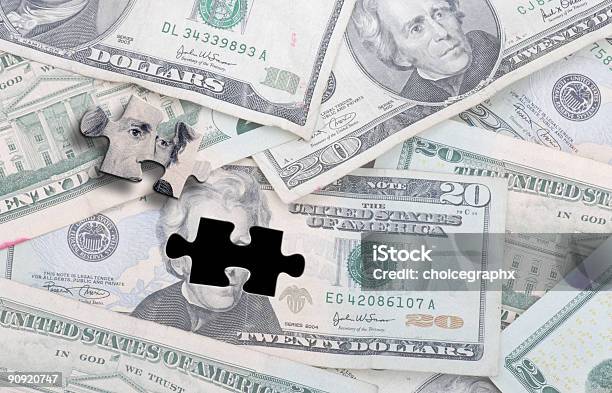 Piece Of The Puzzle Making Money Stock Photo - Download Image Now - 401k - Single Word, American Twenty Dollar Bill, Business