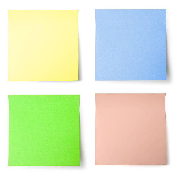 istock Yellow, blue, green and pink (colorful) note paper 90920886