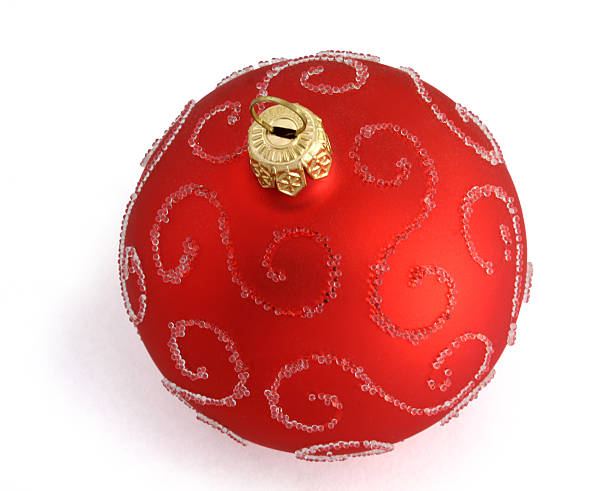 istock Red Christmas ball with pearls 90921071