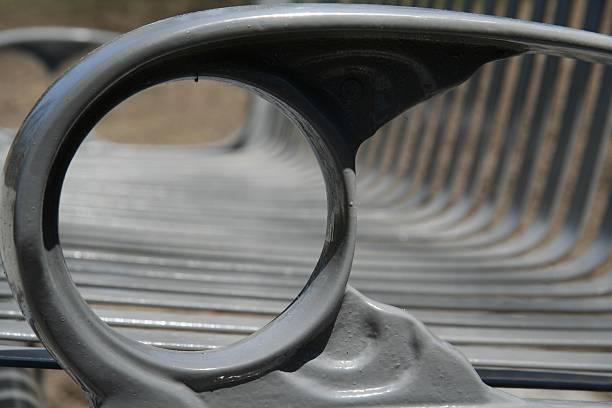 Detail of A Metal Bench stock photo