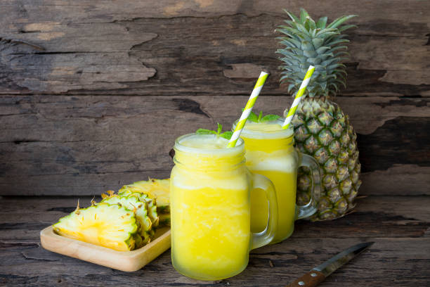 istock Pineapple smoothies drink in the morning 909212056