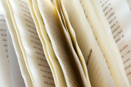 Close-up of book pages