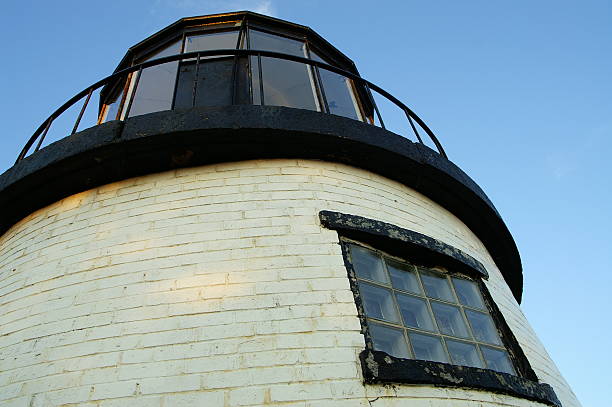 owls head maine faro - owls head lighthouse foto e immagini stock