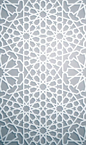 istock Islamic ornament vector , persian motiff . White background . Light 3d ramadan islamic round pattern elements . Geometric circular ornamental arabic symbol vector . White background 909217712