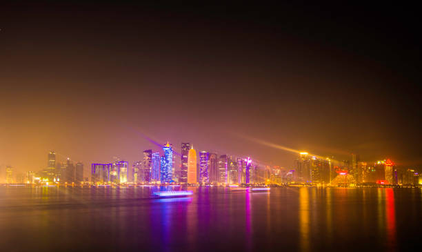 istock Doha, QATAR -DECEMBER 25, 2016: Night Doha skyline view 909223816