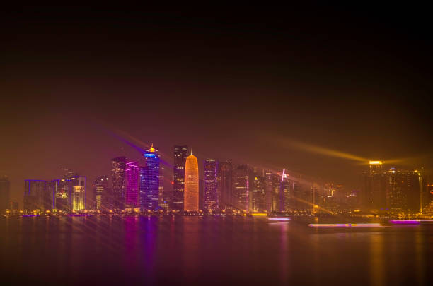 istock Doha, QATAR -DECEMBER 25, 2016: Night Doha skyline view 909225108
