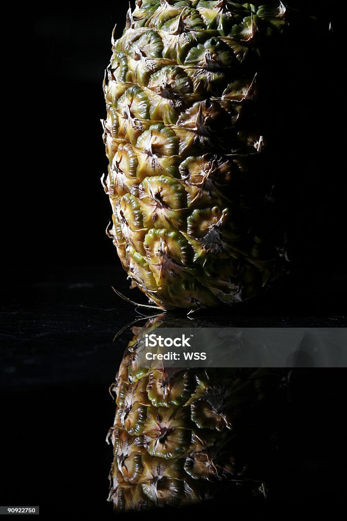 Pineapple  Black Background Stock Photo
