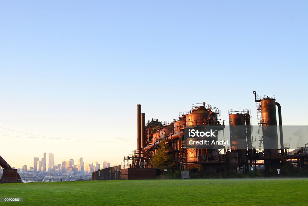 Gasworks Park y el horizonte de Seattle - Foto de stock de Agencia de protección medioambiental libre de derechos