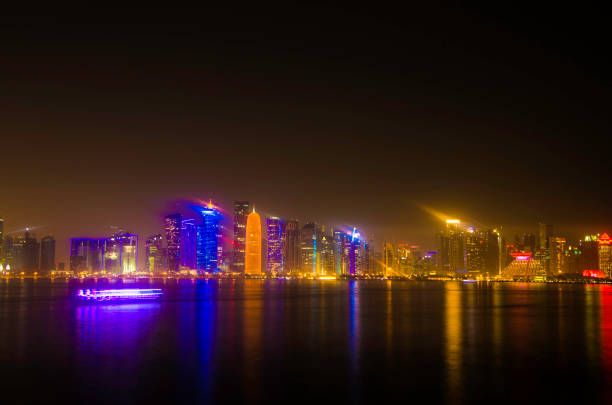 istock Doha, QATAR -DECEMBER 25, 2016: Night Doha skyline view 909229980