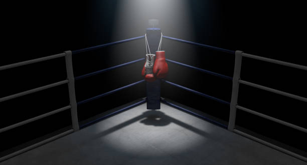 istock Boxing Corner And Boxing Gloves 909233076