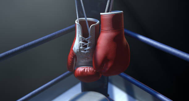istock Boxing Corner And Boxing Gloves 909233146